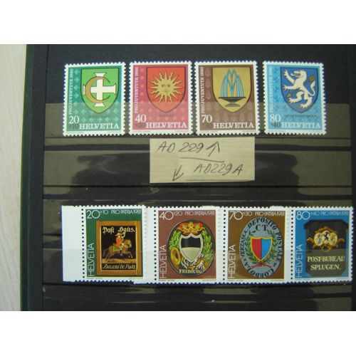 Ad 229 // Lot De Timbres Neufs Sans Trace ** Suisse 1980