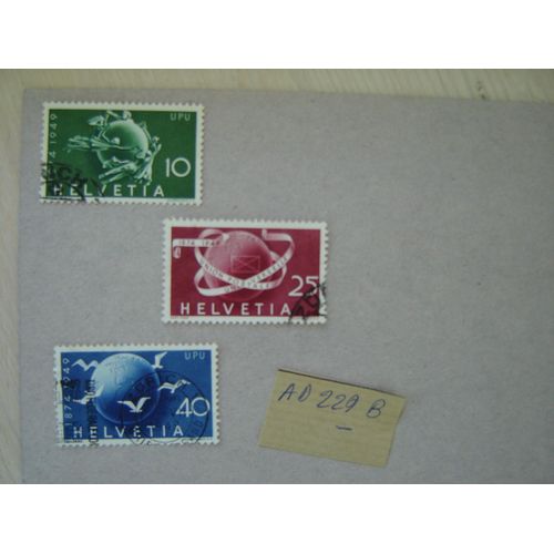 Ad 229 B // Lot De Timbres Oblitérés N°522 À 524 ** Suisse 1949