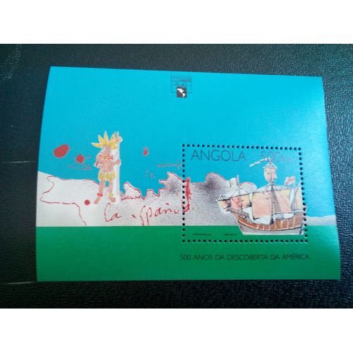 Timbre Angola Yt Bf 13 - 500 Ans De Découverte De L'amérique - Gênes 92 1992 ( 040504 1)