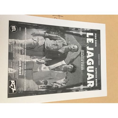 Le Jaguar - Jean Reno - Patrick Bruel - Francis Veber - 1996 - Photo De Presse Noir Et Blanc De L'affiche Du Film 14,5x11 Cm