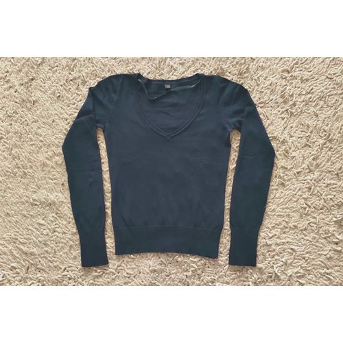 Pull Court Pimkie Basic Bleu Navy Taille S Col V
