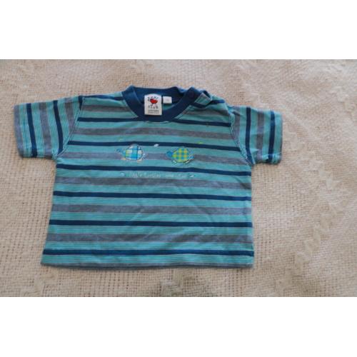 T-Shirt Bébé Bleu Rayémarque Baby Club Taille 1mois (56)
