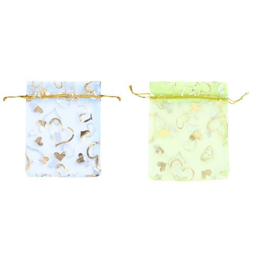 Sacs À Bonbons De Mariage Bleu 9x12cm Emballage De Bijoux? Sacs En Organza Tendables? Pochettes Cadeaux Pour Fête? 50 Pièces/Lot