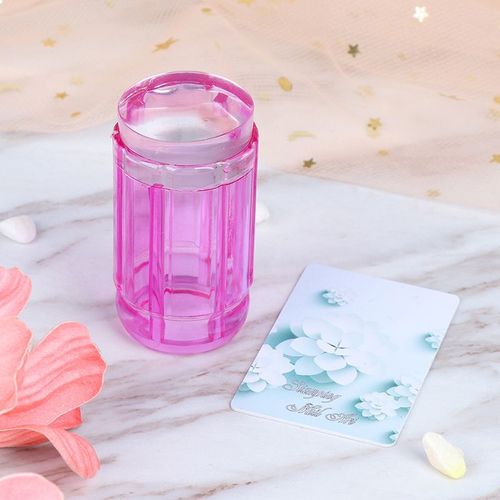 Violet Polonais Transfert D'impression Manucure Modèle Outil Silicone Stamper Gelée Transparente Ongles Estampage Timbre Ensemble De Grattoir
