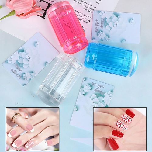 3 Couleurs Polonais Impression Transfert Manucure Modèle Outil Clair Silicone Stamper Gelée Transparente Ongles Estampage Timbre Grattoir Ensemble