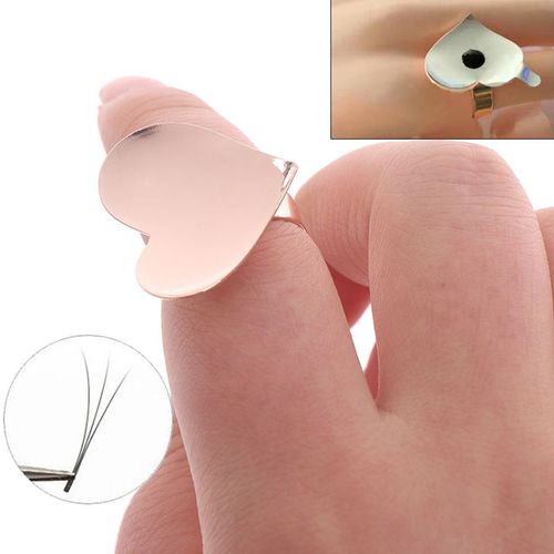 1 Pièces Réutilisable Support Colle Conteneur Tatouage Pigment Or Coeur Forme Cils Extension Colle Anneaux Cils Extension Porte-Colle 