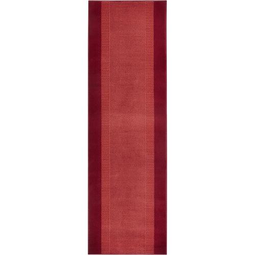 Tapis de Couloir - 80 x 250 cm - Tapis Doux à Poils Courts - Design Moderne - pour Couloir, Chambre à Coucher, Chambre d'enfant, Salle de Bain, Salon, Cuisine - Rouge