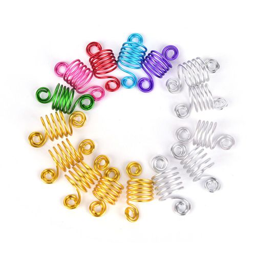 10 Pièces Cheveux Tresse Dreadlock Perles Manchettes Clips Tresse Spirale Pour Tresse Cheveux Extension Accessoires