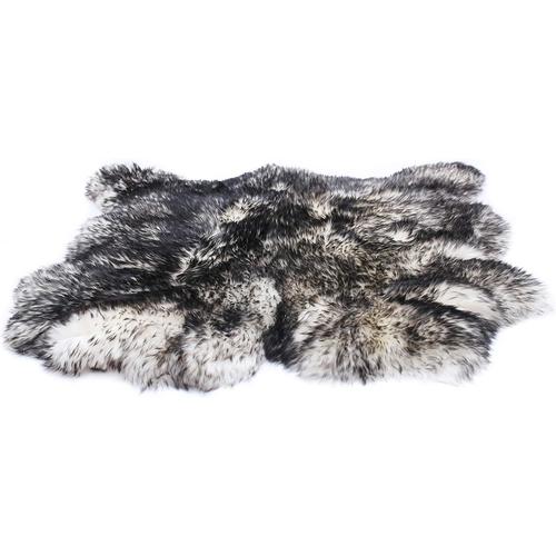 Tapis 100% Peau De Mouton Bio Naturelle, Deux Cotés De Mouton - Couverture Douce Et Moelleuse, Un Ajout Original À N'importe Quelle Pièce (Cheveux Noirs, 100-110 Cm X 100-110 Cm)