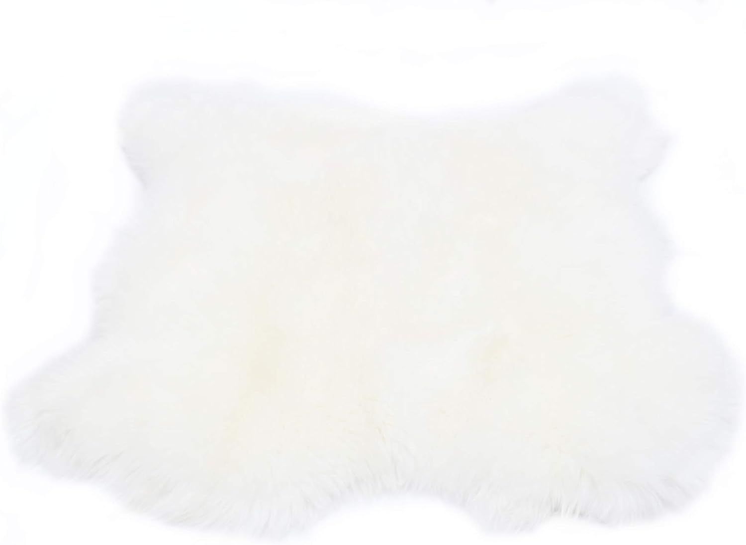 Tapis 100% Peau De Mouton Bio Naturelle, Deux Cotés De Mouton - Couverture Douce Et Moelleuse, Un Ajout Original À N'importe Quelle Pièce (Blanc, 100-110 Cm X 100-110 Cm)