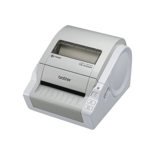 Brother TD-4100N - Imprimante d'étiquettes - thermique direct - Rouleau (10,2 cm) - 300 ppp - jusqu'à 110 mm/sec - USB, LAN, série - outil de coupe