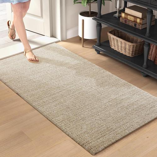 Tapis Entrée Intérieur 60x120cm, Luxueux Paillasson Intérieur Pour Décorer, Tapis Salon Absorbant Et Lavable Tapis De Porte Pour Entrée, Chambre, Cuisine, Salon, Intérieur&extérieur - Khaki