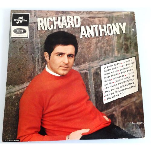 Disque Vinyle 33 Tours - Richard Anthony - La Corde Au Cou........