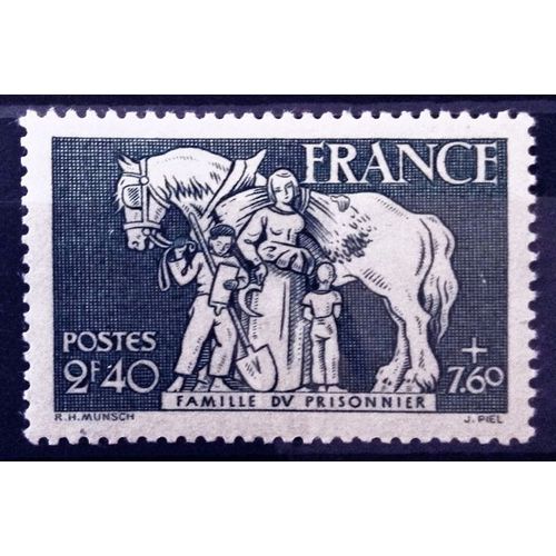 Famille Du Prisonnier 2f40+7f60 Vert (Impeccable N° 586) Neuf** Luxe (= Sans Trace De Charnière) - France Année 1943 - N11608