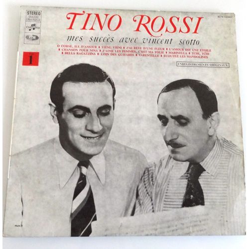 Disque Vinyle - 33 Tours - Tino Rossi - Mes Succès Avec Vincent Scotto