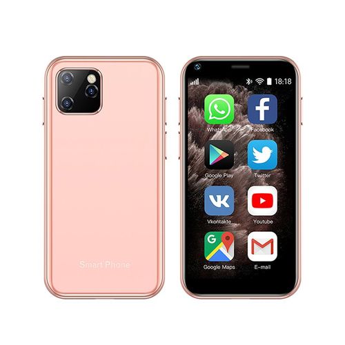 XS11 Mini Smartphone 2,5 pouces Android 8.1 Quad Core RAM 2 Go ROM 16 Go 1000mAh Double SIM 3G Telephone Rose