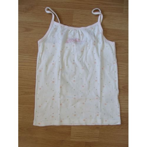 Débardeur Petit Bateau Blanc Rose 10 Ans