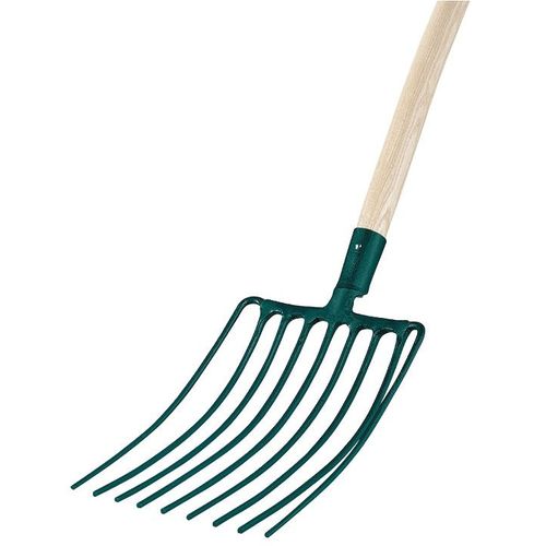 Fourche à cailloux douille 9 dents - manche bois certifié PEFC 100%