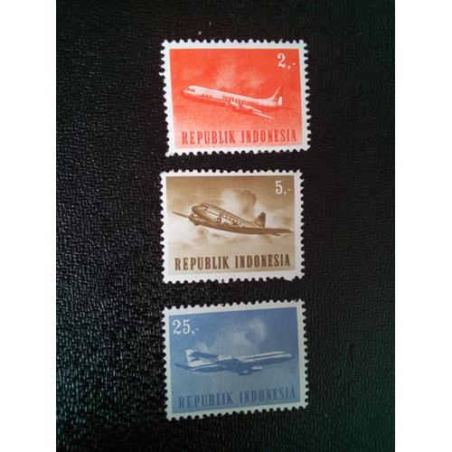 Timbre Indonesie Yt 380-383-387 Transport Et Communication 1964 ( 10604 )