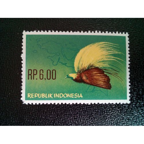 Timbre Indonesie Yt 344 Grand Oiseau Paradisiaque (Paradisaea Apoda Apoda) 1963 ( 10604 )