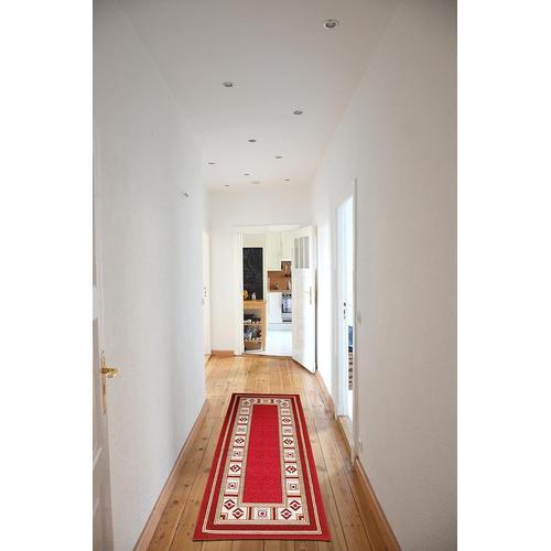 Tapis De Couloir Oriental Classique Persan - Tapis De Couloir À Poils Courts - Tapis Antidérapant Allongé, Plusieurs Tailles De Longueur (70 X 100 Cm, Rouge)