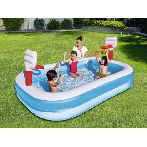 Piscine gonflable enfant avec panier de basket - 2.54 x 1.68 x 1.02 m