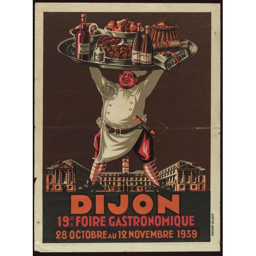 Affiche 19 Ème Foire Gastronomique Dijon 1959