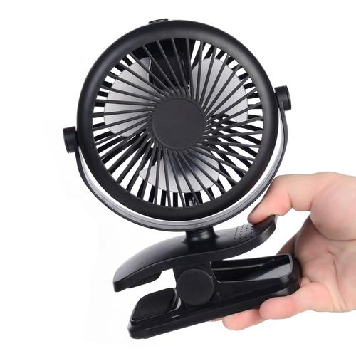 Noir Ventilateur de bureau rotatif à 360 °Ventilateur d'été