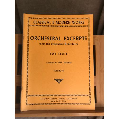 John Wummer Orchestral Excerpts Volume 7 Traits Pour Flûte Partition Éd. Imc