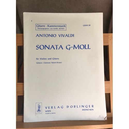 Vivaldi Sonate Sol Mineur Partition Violon Guitare Robert Brojer Éd. Doblinger