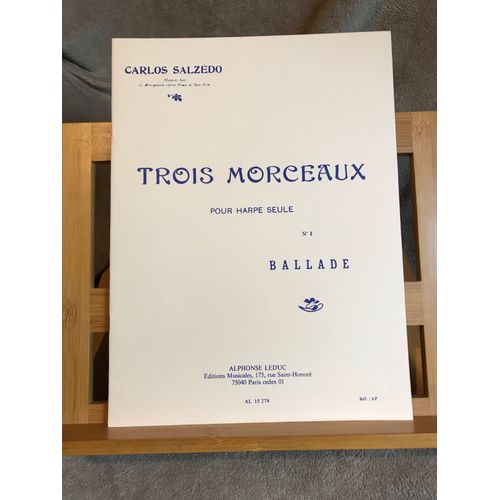 Carlos Salzedo Trois Morceaux Pour Harpe Seule N°1 Ballade Partition Éd. Leduc