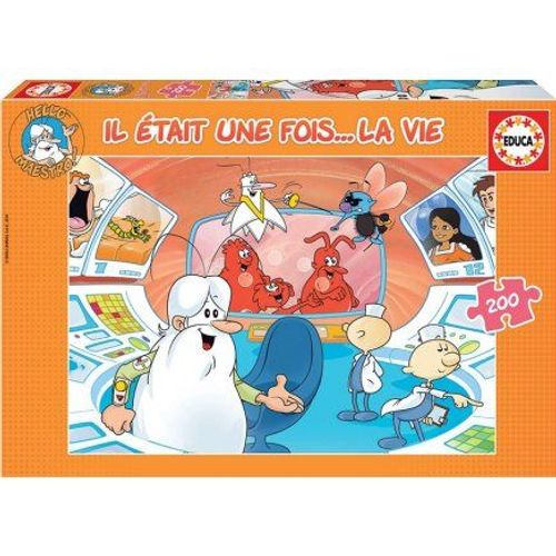 Puzzle 200 Pieces Il Etait Une Fois ... La Vie - Le Vaisseau Voyage Dans Le Corps Humain - Dessin Anime - Educa Enfant