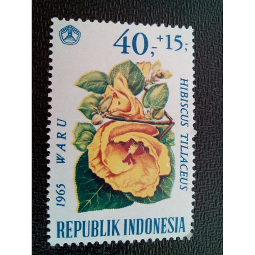 Timbre Indonesie Yt 473 Hibiscus Tiliaceus 1966 ( 10604 )