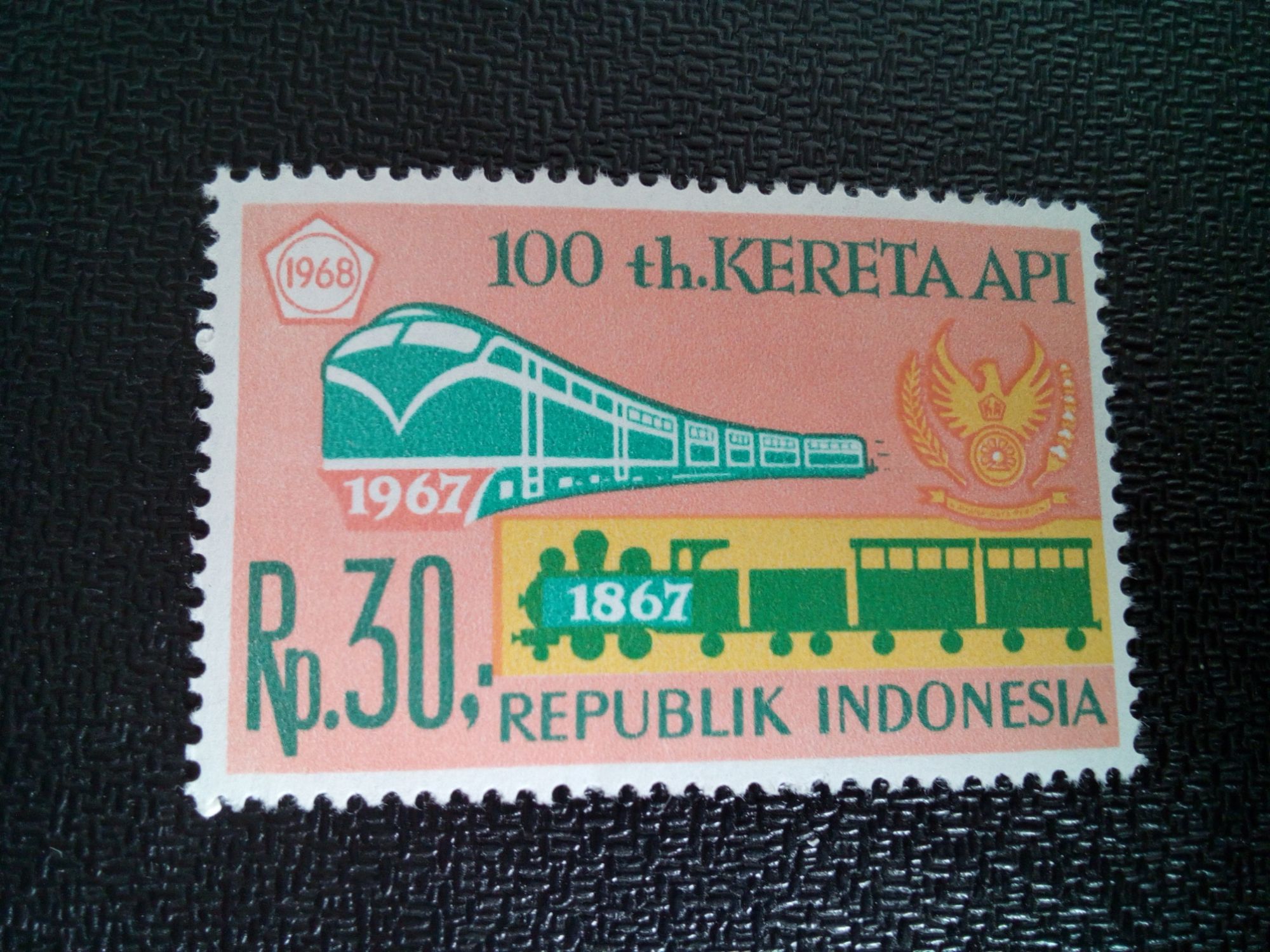 Timbre Indonesie Yt 539 Chemins De Fer Indonésiens 1968 ( 10604 )