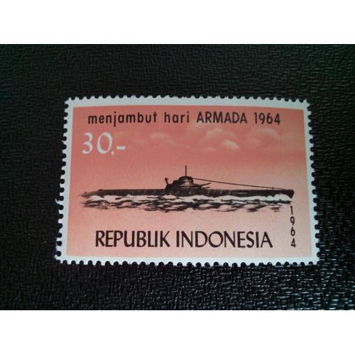 Timbre Indonesie Yt 396 Jour De La Marine 1964 ( 10604 )