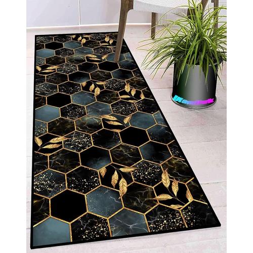 Tapis Cuisine Antiderapant Lavable Long Moderne Design Traditionnel Tapis De Couloir Au Mètre Pour Magasin, Événements Et Fêtes, Cinéma, Église 40x420cm Beige Gris Noir