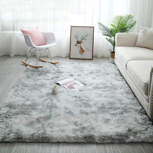 Tapis Chambre Soft Tapis De Sol Pour Shaggy Tapis De Salon Moderne Tapis De Sol Grand Pour Couloir Tapis Moelleux De Salon Modernes Adaptés À La Chambre À Coucher Des Enfants(Gris Blanc,160x230cm)