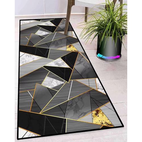 Tapis De Couloir Gris Blanc Noir Moderne Lavable Antiderapant Long Design Traditionnel Tapis De Sol Cuisine Pour Cuisine Salon Couloir Entree Interieur 60x100cm