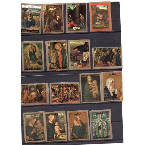 Umm Al Qiwain- Lot De 16 Timbres Oblitérés- Tableaux De La Vie Du Christ