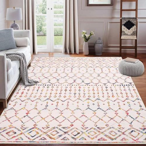 Tapis Moderne, Motif Géométrique, Style Bohème, Pour Chambre À Coucher, Poils Courts, Salon, Lavable En Machine, Revêtement De Sol Antidérapant, Multicolore, 160 X 230 Cm