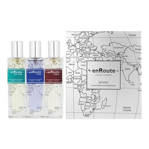 Afnan Enroute Pour Homme Edp Paris 50ml, Dubai 50ml, And New York 50m 