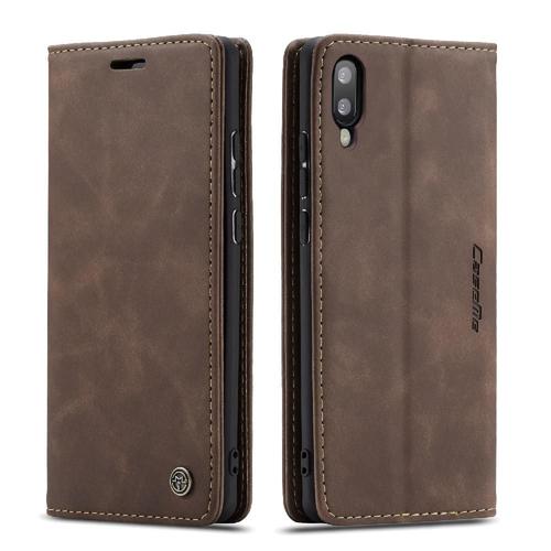 Flip Étui Pour Samsung Galaxy M10 Étui Avec Fente Pour Carte, Portefeuille En Cuir Pu Vintage Livre Flip Folio Fermeture Magnétique Antichoc - Le Brun