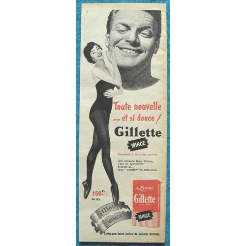 Publicité Papier - Lames De Rasoir Gillette De 1958