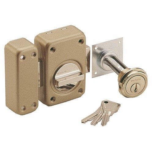 Verrou en applique de sûreté - à bouton - cylindre extensible - V 136 VACHETTE