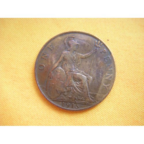 Pièce Bronze " One Penny - Georges V 1915 "
