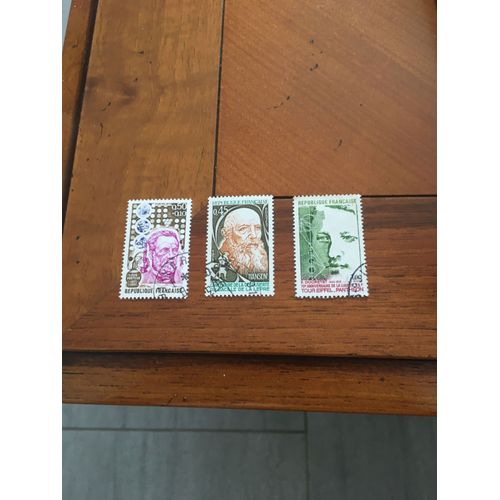 3 Timbres Obliteres Celebrites De 1973