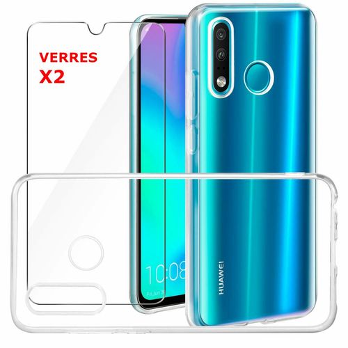 Coque Silicone Transparente Pour Huawei P30 Lite + 2 Verres Trempe - Little Boutik® Couleur :