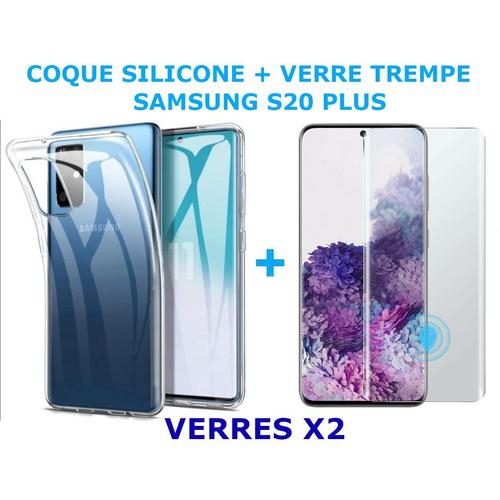 Coque Silicone Transparente Pour Samsung Galaxy S20 Plus + 2 Verres Trempe - Little Boutik® Couleur :