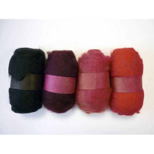 Laine Cardée Nuances De Rouge 4 Nappes De 20 G