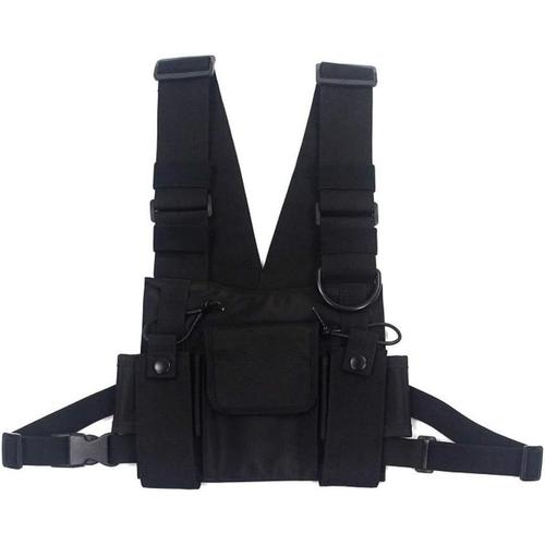 Sac Poitrine Homme,Saccoche Homme,Sacoche Gilet,Poches Pratiques,Sacoche Poitrine Chest Bag,Sac Course A Pied,Sac De Poitrine Hip Hop Réglable Pour Homme